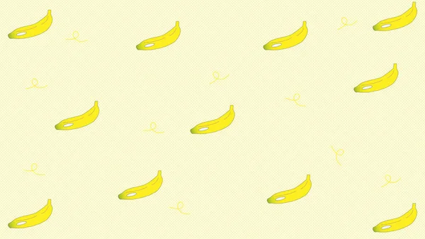 Motif Banane Sur Fond Pois Bon Pour Carte Postale Papier — Image vectorielle