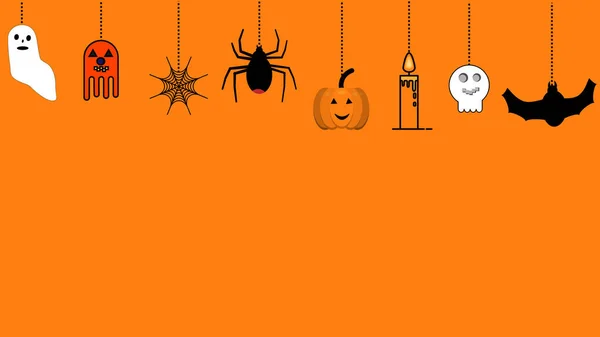 Halloween Dekorációk Szellem Tök Pókháló Gyertya Baba Szellem Pók Denevér — Stock Fotó