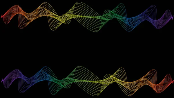 Tecnologia Rainbow Suono Onda Sfondo Potente Audio Linea Dinamica Sfondo — Vettoriale Stock