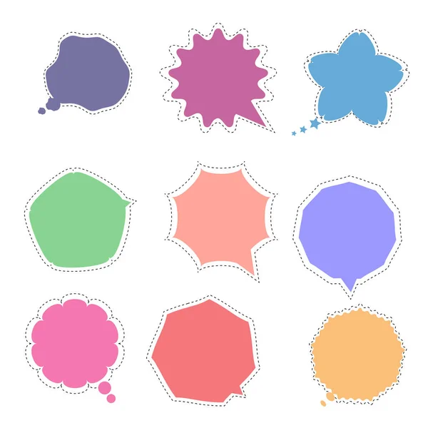 Set Blank Colorful Shape Speech Bubbles Frame Talk Chat Box — Stock Photo, Image