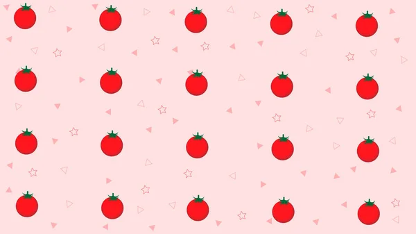 Tomato Pattern Pink Background Fruit Pattern Background Perfect Wallpaper Postcard — Stock Photo, Image