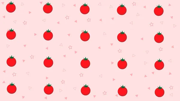 Μοτίβο Ντομάτας Ροζ Φόντο Φόντο Μοτίβο Φρούτων Ιδανικό Για Ταπετσαρία — Διανυσματικό Αρχείο