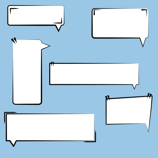 Set Van Lege Vierkante Spraakbellen Frame Talk Chatbox Ballon Spreken — Stockfoto