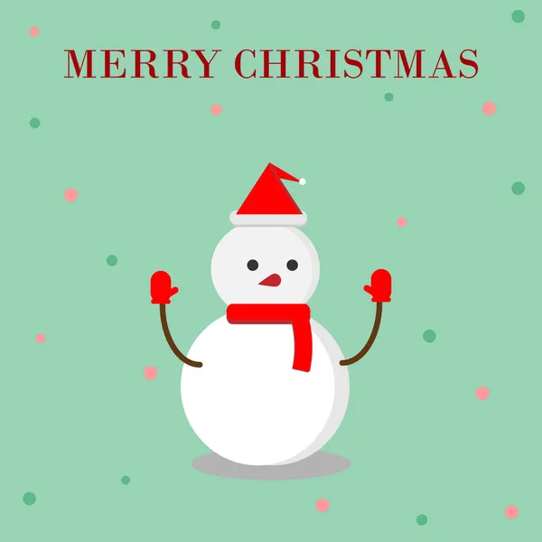 Merry Christmas Greeting Card Lovely Snowman Welcome Holiday Background Perfect — Stock Vector