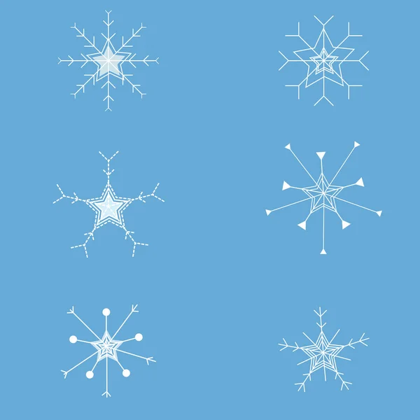 Kollektion Von Schnee Muster Verschiedenen Stil Perfekt Für Ihr Design — Stockfoto