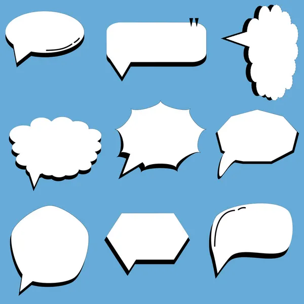 Set Van Blanco Witte Spraakbellen Frame Talk Chatbox Spreken Ballon — Stockfoto
