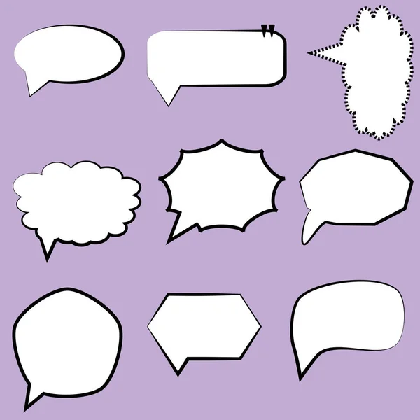 Set Blank White Speech Bubbles Frame Talk Chatbox Speak Balloon — Stock Photo, Image