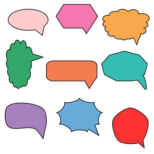 Verzameling Van Blanco Kleurrijke Spraak Bellen Frame Talk Chatbox Spreken — Stockfoto