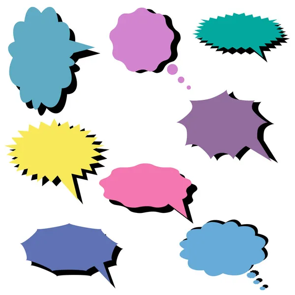 Verzameling Van Lege Spraakbellen Frame Talk Chatbox Spreken Ballon Denken — Stockfoto