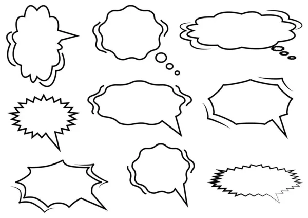 Set Blank Speech Bubbles Frame Talk Chat Box Speak Balloon — Stock Vector