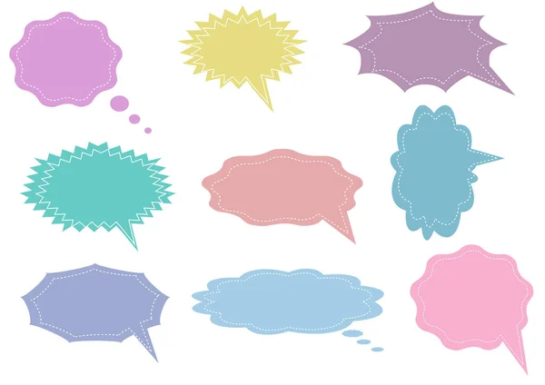 Collection Blank Speech Bubbles Frame Talk Chatbox Speak Balloon Thinking — Stock Vector