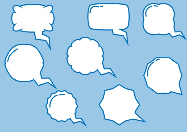 Collection Blank White Speech Bubbles Text Box Frame Talk Chat — Stock Photo, Image