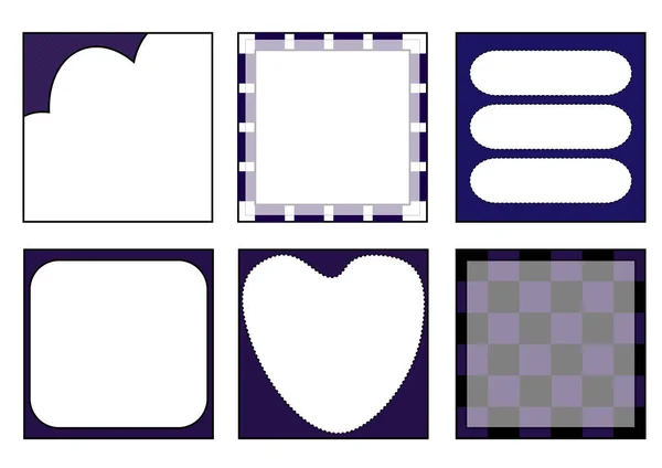 Conjunto Del Memo Estético Negro Púrpura Nota Papel Nota Recordatorio —  Fotos de Stock