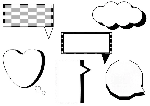 集合空白语音气泡 文本框 帧会话 聊天室 说话气球 思考气球 思想气泡 — 图库矢量图片