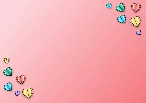 Srdce Balónky Pozadí Přechodem Barvy Textového Prostoru Láska Vzduchu Ideální — Stock fotografie