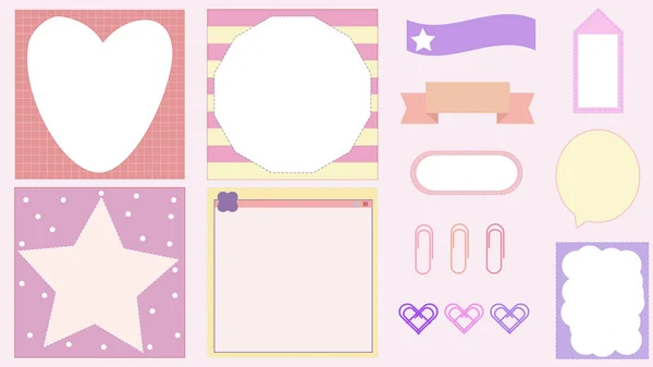 Collection Set Cute Memo Notepad Paper Reminder Post Note Planner — 图库照片