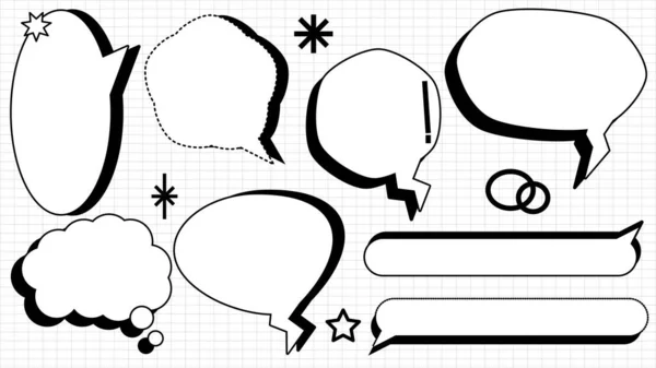 Collection Set Blank Speech Bubbles Thinking Conversation Box Frame Talk — Fotografia de Stock