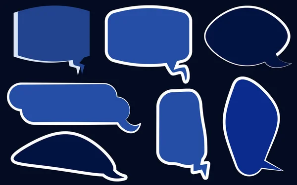 Collection Set Abstract Blank Speech Bubbles Thinking Bubbles Conversation Box — Fotografia de Stock