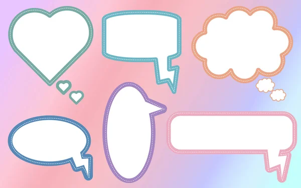 Set Abstract Colorful Blank Speech Bubbles Thinking Bubbles Conversation Box — Stockfoto