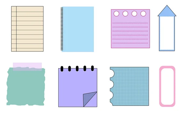 Verzameling Set Van Blanco Kleurrijke Spiraal Bindmiddel Ring Notebook Papier — Stockfoto