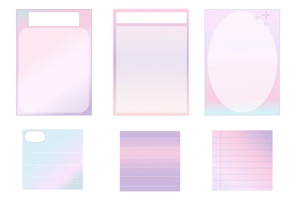 Set Soft Gradient Pastel Color Paper Planner Notepad Memo Sticky — Stock Photo, Image