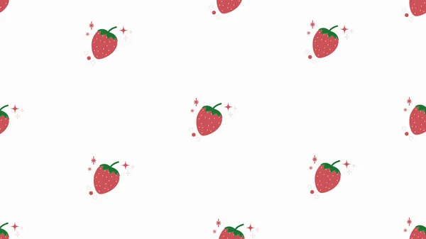 Red Strawberry Pattern Background Fruit Pattern Background Perfect Wallpaper Backdrop — Stock Photo, Image