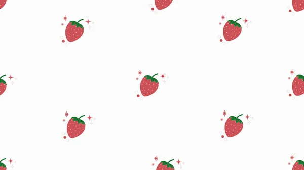 Red Strawberry Pattern Background Fruit Pattern Background Perfect Wallpaper Backdrop — Stock Vector