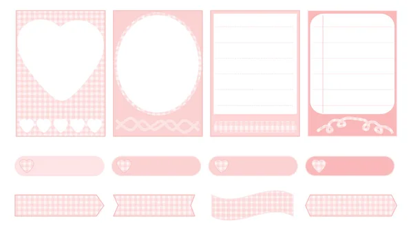 Collection Ensemble Bloc Notes Pastel Rose Mignon Mémo Planificateur Papier — Photo