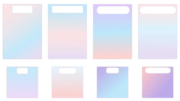 Collection Set Cute Gradient Pastel Memo Paper Notepad Reminder Post — Stock Photo, Image