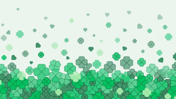 Trèfle Chanceux Tombant Sur Fond Vert Parfait Pour Papier Peint — Image vectorielle