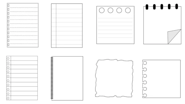 Verzameling Set Van Het Blanco Wit Gescheurd Papier Memo Papier — Stockfoto