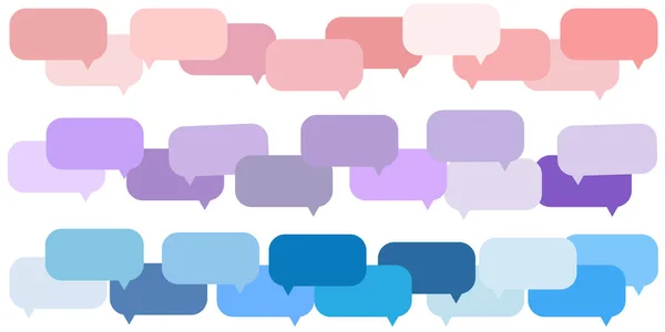 Set Van Lege Kleurrijke Vierkante Spraakzeepbel Chatbox Conversatiebox Sprekende Ballon — Stockvector