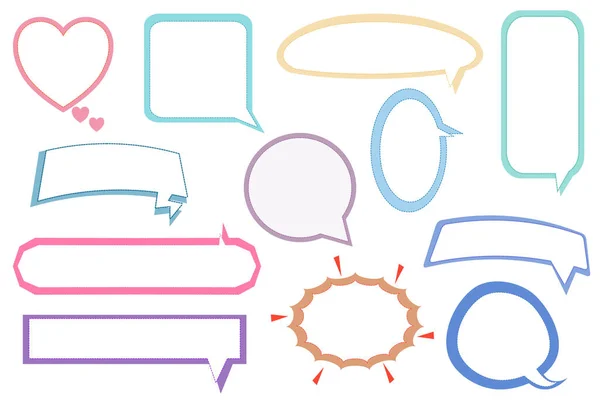 Set Blank Speech Bubble Conversation Box Chatbox Frame Talk Speak — Stock Vector