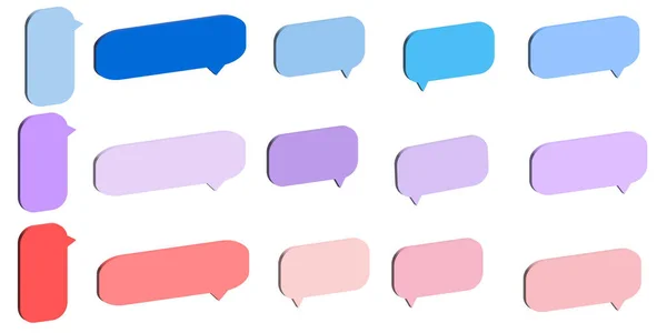 Set Blank Colorful Speech Bubbles Conversation Box Chatbox Message Box — Stock Photo, Image