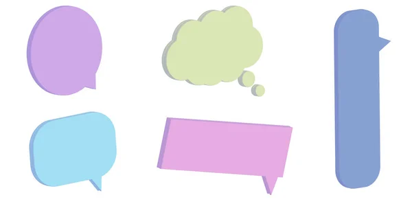 Set Blank Colorful Speech Bubble Conversation Box Chatbox Message Box — Stock Photo, Image