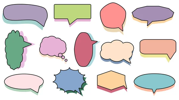 Verzameling Van Blanco Kleurrijke Spraak Zeepbel Conversatie Doos Chat Box — Stockvector