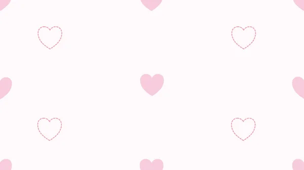 Cute Pink Heart Pattern Seamless Background Perfect Backdrop Wallpaper Postcard — Stock Vector