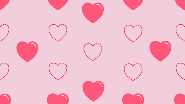 Cute Heart Seamless Pattern Pink Background Perfect Backdrop Wallpaper Postcard — Stock Vector