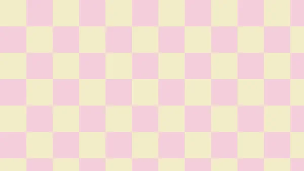 Roze Geel Geruit Gingham Ruitpatroon Achtergrond Perfect Voor Behang Achtergrond — Stockvector