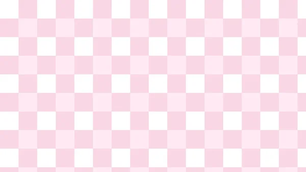 Cute Pastel Pink Checkerboard Tartan Gingham Plaid Checkered Pattern Background — Stock Vector