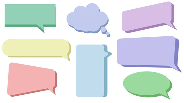 Set Blank Colorful Speech Bubble Conversation Box Chat Box Message — Stock Photo, Image