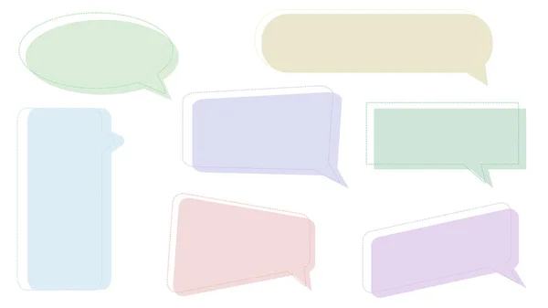 Set Blank Pastel Speech Bubble Message Box Conversation Box Chat — Stock Photo, Image