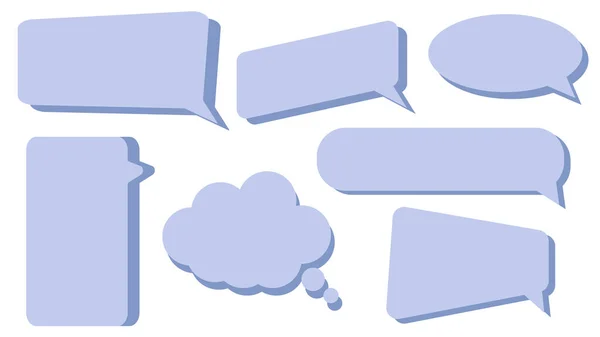 Set Van Lege Blauwe Spraakzeepbel Conversatiebox Chatbox Berichtballon Sprekende Box — Stockfoto