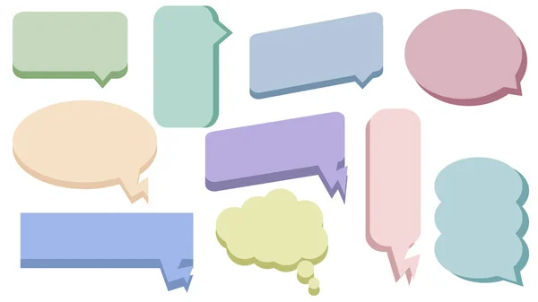 Set Blank Colorful Speech Bubble Conversation Box Chatbox Speaking Box — Stock Photo, Image
