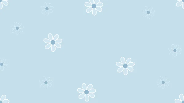 Cute Flower Pattern Blue Background Perfect Wallpaper Backdrop Postcard Background — Stock Photo, Image