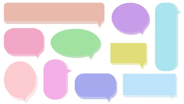 Set Van Lege Kleurrijke Spraakzeepbel Conversatiebox Berichtenvak Chatbox Sprekende Zeepbel — Stockvector