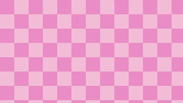 Pink Checkerboard Checkered Gingham Plaid Tartan Pattern Background — ストックベクタ