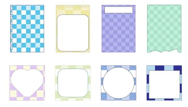Collection Cute Checkers Paper Notepad Memo Planner Reminder Journal Cute — Stock Photo, Image