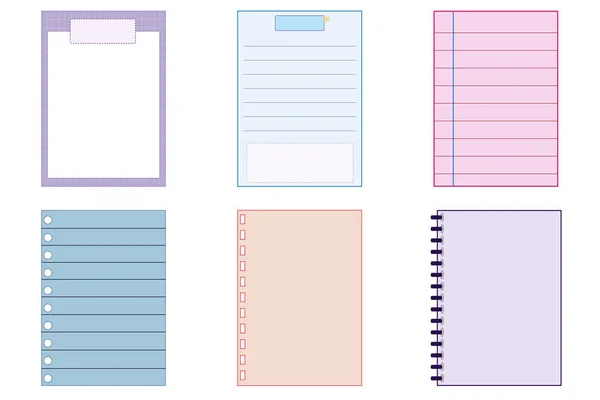 collection of blank cute paper templates printable striped note, planner, journal, reminder, note, checklist, memo, writing pad. cute, simple, and printable