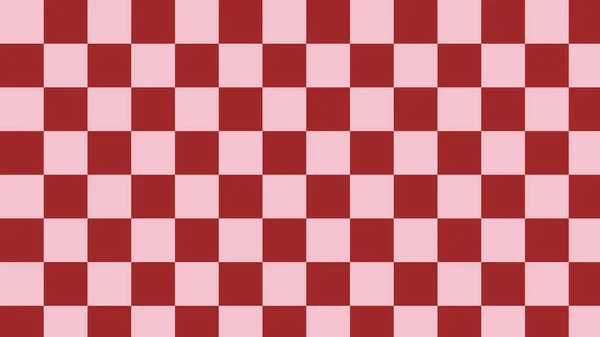 Aesthetic Red Checkerboard Checkered Gingham Plaid Tartan Pattern Background Illustration — Stock Vector